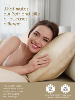 Micro Silky Satin 85 GSM Gold Taupe Pillow Covers - Pack of 2