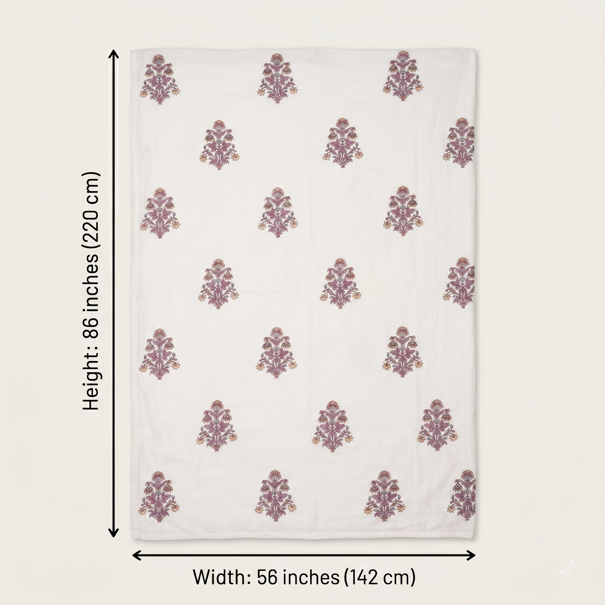 Lavender Floral Reversible Pure Cotton Single Bed Dohar