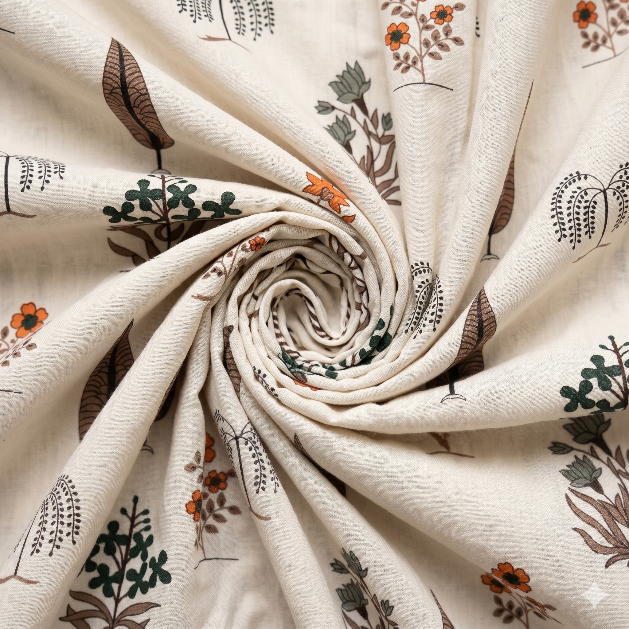 Earthy Floral & Leaf Print Reversible Pure Cotton Single Bed Dohar
