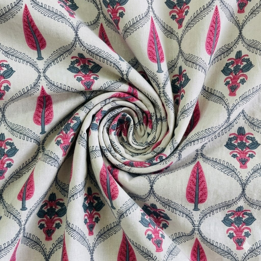 Pink Paisley Pure Cotton Single Bed Dohar